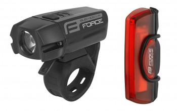 front + rear light set FORCE GLARE USB