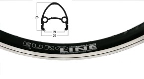 E-Bike double Wall Rim 20" black V-Brake Euroline 406-19
